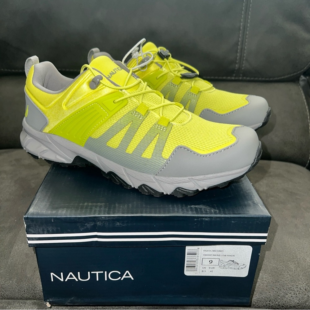 Nautica Men's 9 EU42 low hiker anzo lime and Gray Athletic Shoes
